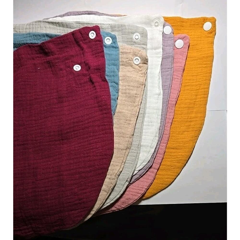 Baby Bibs Muslin Gauze Burp Cloths Soft Absorbent Drool New Multi Color 8 Pack